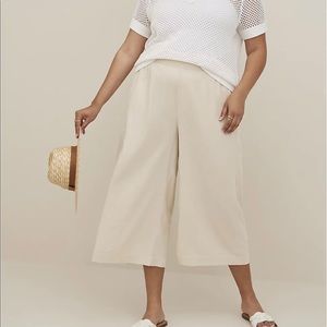 Torrid Wide Leg Crop Linen Pant